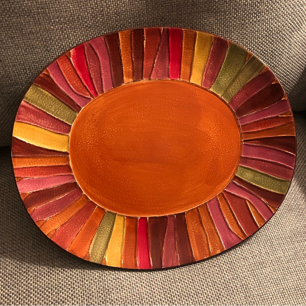 Pier 1 Multicolor Oval Platter